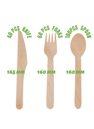 230PCS Set of 100 Disposable Spoons, 60 Disposable Forks, and 40 Disposable Knives. Plus, Receive a Gift of 30 Disposable Paper Straws. This 100% Natural Wooden Disposable Cutlery et is Eco-Friendly - pzsku/Z4B67A1B0BFC04BD51855Z/45/1746406393/1f1b8d31-184d-4937-bd8c-85bb35e57152