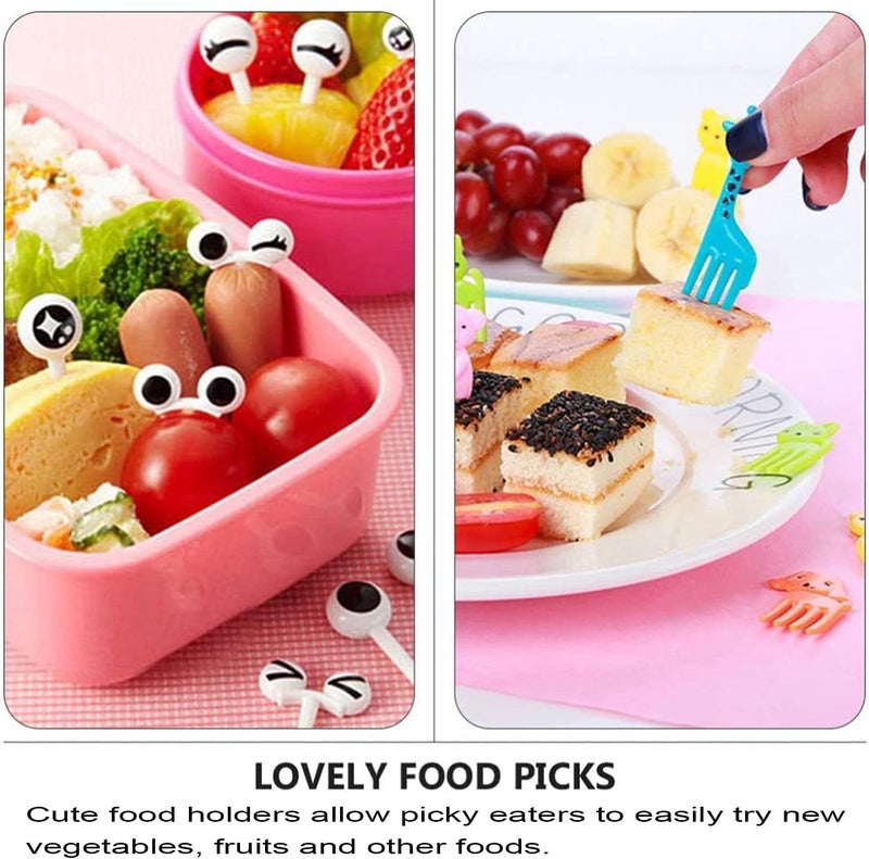 THW® 50 Pcs Animal Food Picks for Kids, Lovely Fruit Picks Forks,Mini Cute Cartoon Toothpick Sticks Decor for Kids Party Bento Lunch Box Sandwich Pastry Decorative Cupcake Baby Dessert Cocktail - Image 5