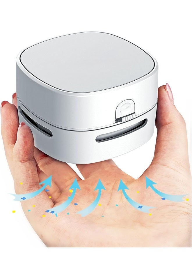 Bukela Desk Vacuum Cleaner, Upgraded Mini Desktop Vacuum AA Battery More Durable Desk Accessory Sucks up Tiny Items and Crumbs from Desktop Drawer Countertop Ideal as an Easter White Elephant Gift - Image 1