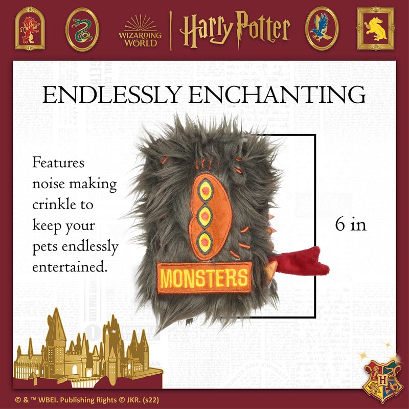 Harry Potter Monster Book Crinkle Pet Toy | Monster Book Dog Toy Version | Fuzzy and Crinkly Dog Toy Inspired by Wizarding World | Multisensory Dog Toy Plush - Image 4