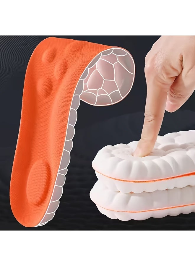 جلوسكي نعل داخلي رياضي 4D، وسادات أحذية ناعمة عالية المرونة مع دعم قوس القدم، مبطنة وممتصة للصدمات قابلة للتنفس - زوج واحد - Image 1