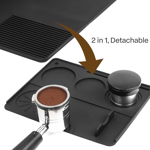 brikinte Silicone Coffee Mat with Convex Edge, 24''x16'' Coffee Bar Accessories for Ninja Luxe Cafe Accessories - Image 4
