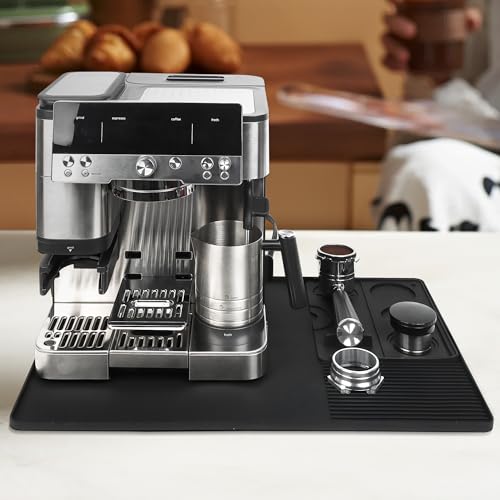 brikinte Silicone Coffee Mat with Convex Edge, 24''x16'' Coffee Bar Accessories for Ninja Luxe Cafe Accessories - Image 3