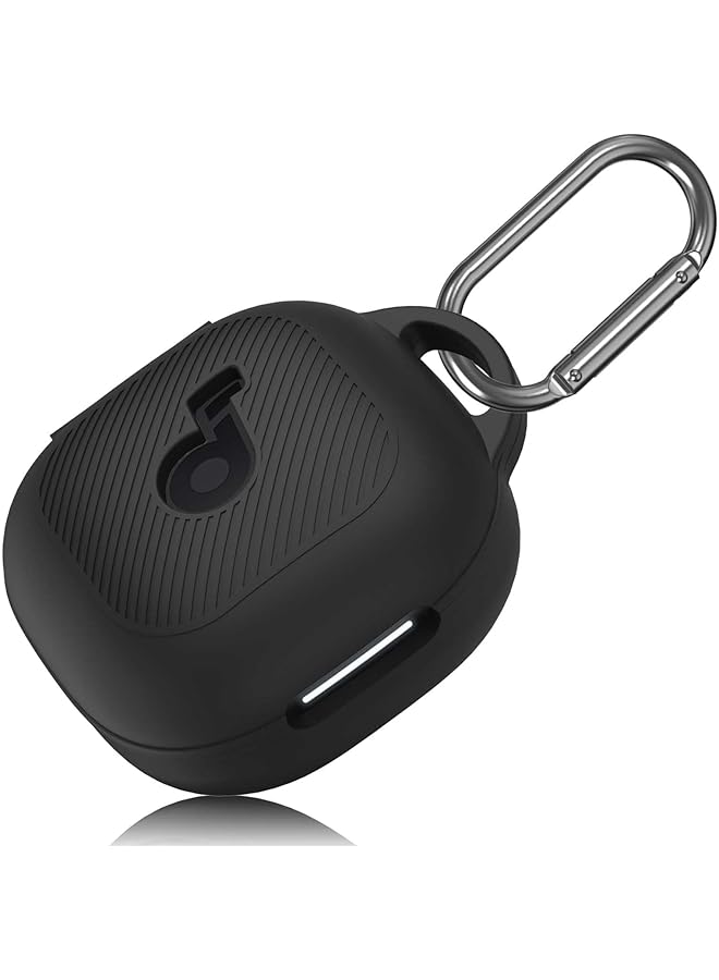 إيروريكس غطاء حماية متوافق مع سماعات Soundcore P40I، غطاء حماية من السيليكون الناعم لسماعات Soundcore P40I، غطاء حماية مقاوم للصدمات لسماعات الأذن اللاسلكية P40I مع حلقة تثبيت باللون الأسود - Image 1