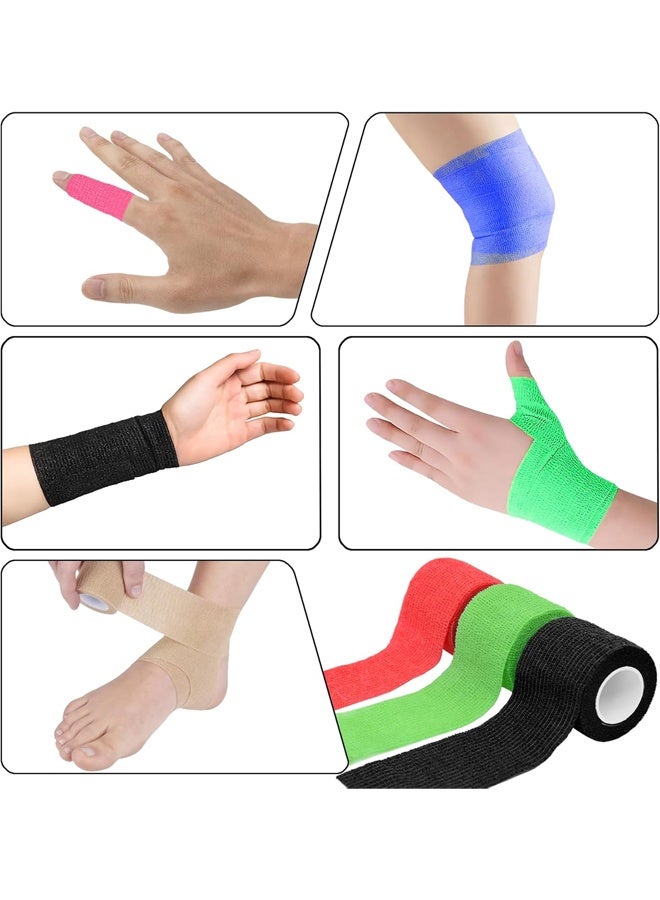 DUNISO 6 Pcs Self-Adherent Cohesive Wrap Bandages，Non-Woven Disposable Wound Dressing Elastic Bandage, Wrap Breathable Cohesive Bandage Elastic Tape，for Pets, Athletic, Sports, Wrist, Knee, Ankle，2 Inches x 5 Yards Per Roll, Black - Image 5