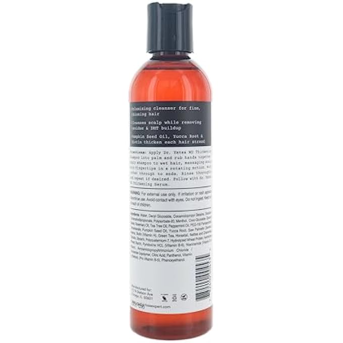 Dr. Yates MD THICKENING SHAMPOO, ADDS VOLUME AND SUPPORTS PREVENTION OF LOSS, FOR MEN AND WOMEN (240ML) - Image 2