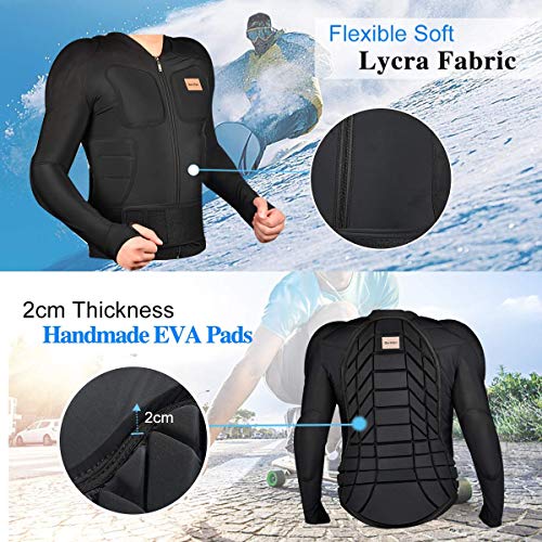 BenKen Men's Women's Professional Anti-Collision Sports Shirts Motorcycle Protective Jacket Full Body Armor Protector Back Protector for Skateboarding Skating Snowboarding Cycling - Image 5
