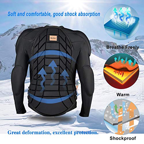 BenKen Men's Women's Professional Anti-Collision Sports Shirts Motorcycle Protective Jacket Full Body Armor Protector Back Protector for Skateboarding Skating Snowboarding Cycling - Image 4