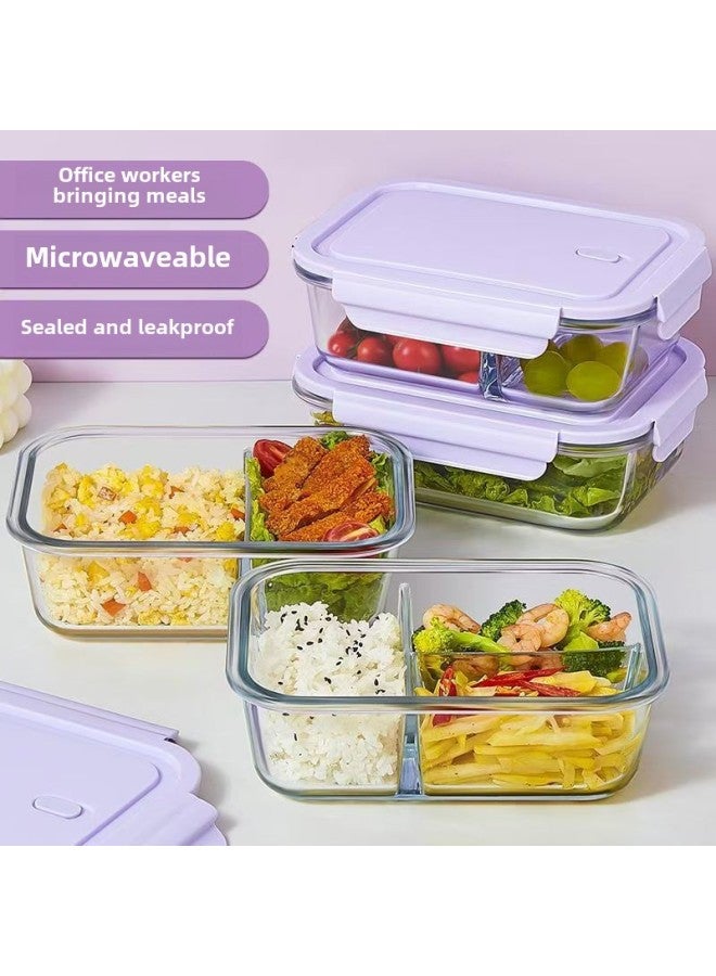 Lunch Box Can Enter Microwave High Borosilicate Glass Preservation Bowl Lunch Box Work Lunch Box Printable LOGO Business Gift-Specifications:Big Round 950ml-Color:Matcha Green - Image 3