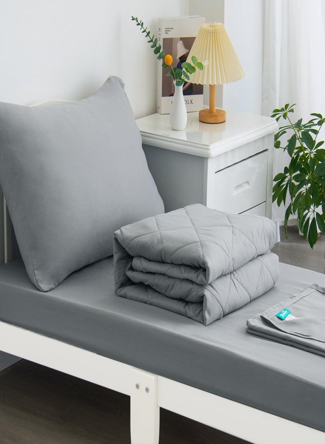 Biloban 4 Piece Toddler Bedding Set,Ultra Soft and Breathable Crib Bedding Set,Includes Quilted Comforter,Fitted Sheet,Flat Top Sheet and Envelope Pillowcase for Boys and Girls,Grey - Image 1