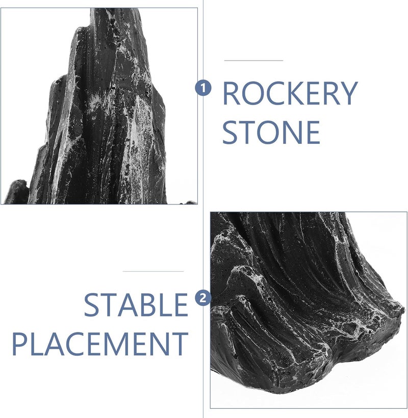 ibasenice 2pcs Resin Aquarium Mountain Decor Landscape Stone Ornament for Fish Tank Simulation Rockery and Crab Hideout Miniature Scenery Prop - Image 5