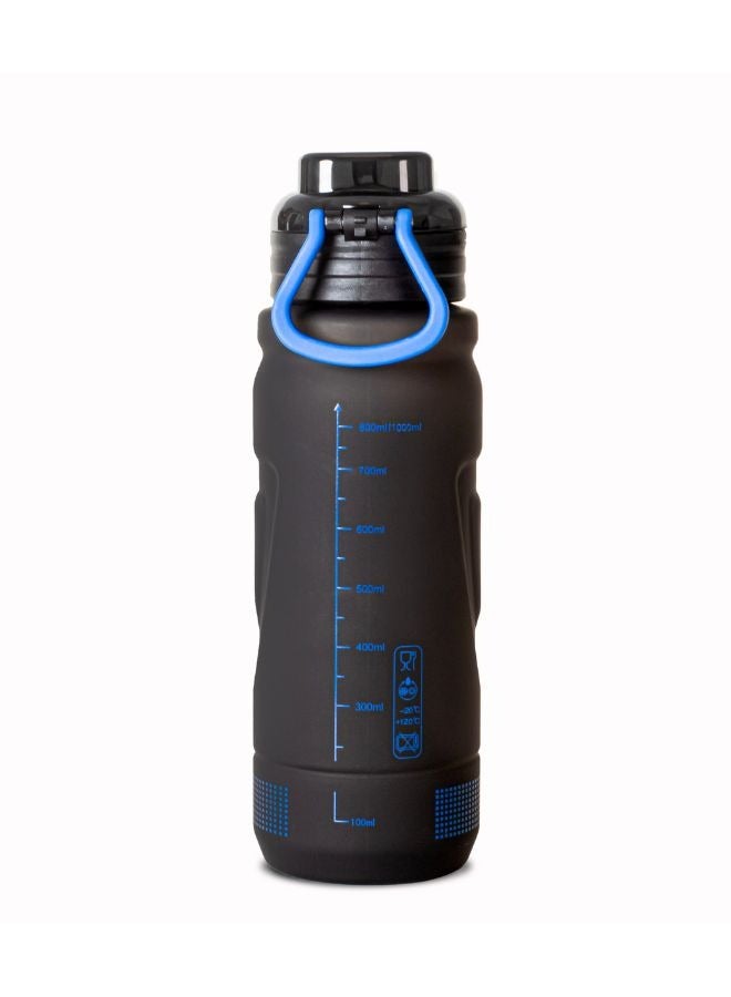 Good luck sports water bottle with handle and straw unisex leakproof bpa free for outdoor school gym and office 1000ml blue - Image 2