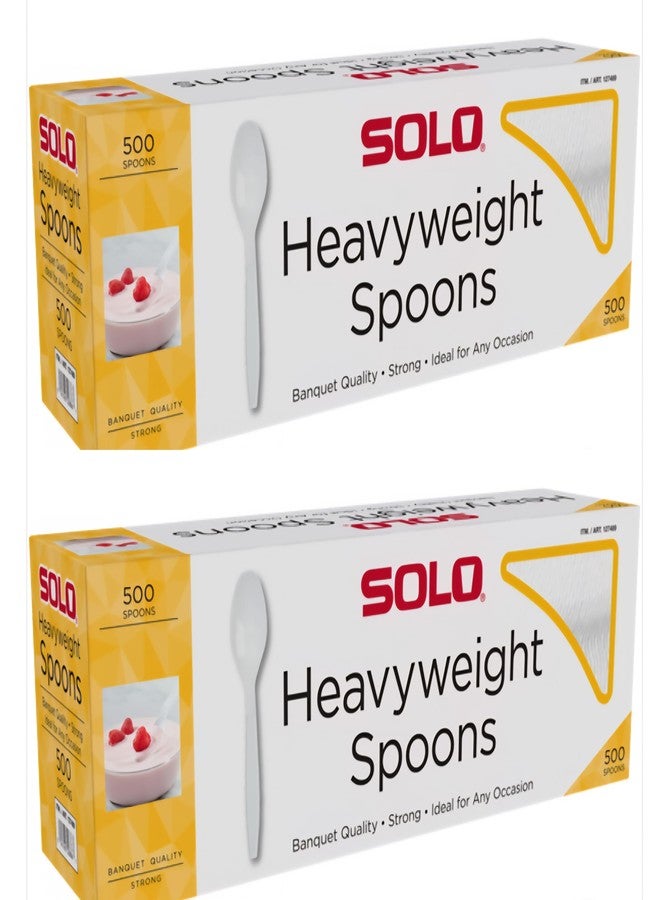 Solo White Heavyweight Spoons, 500 Count (2 Pack) - Image 1