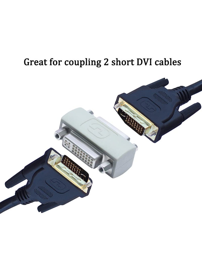 DTech DTECH DVI Adapter Female to Female DVI-I to DVI-I Coupler to Extend Monitor Cable Compatible with PC Desktop Computer Monitor Projector  - Image 3