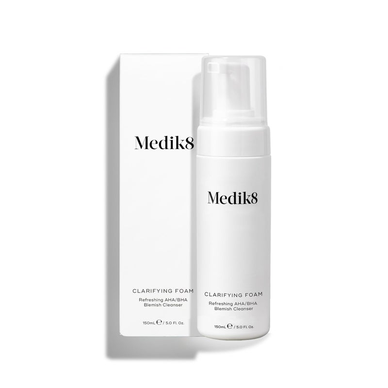 Medik8 Clarifying Foam - Lightweight Exfoliating AHA and BHA Face Cleanser - Salicylic Acid and Nicacinamide - Gentle Foaming Facial Cleanser - 5 oz - Image 1