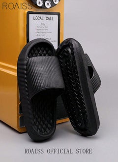 roaiss Unisex Pillow Slippers, Thick Sole Bath Slippers, Summer Beach Sandals, Non-slip Quick-drying Shower Slides, Lightweight House Slippers with Anti-Slip Sole, Perfects for Bathroom, Bedroom, Living Room, Swimming Pool and Beach  - Image 3