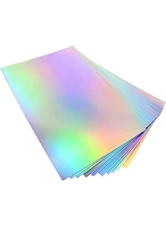 Holographic Cardstock 10 Sheets Metallic Rainbow Paper For DIY Crafts And Scrapbooking - Image 1