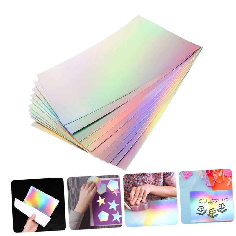 Holographic Cardstock 10 Sheets Metallic Rainbow Paper For DIY Crafts And Scrapbooking - Image 5