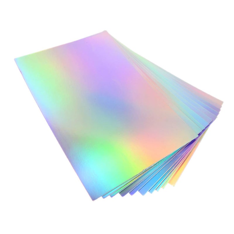 Holographic Cardstock 10 Sheets Metallic Rainbow Paper For DIY Crafts And Scrapbooking - Image 2