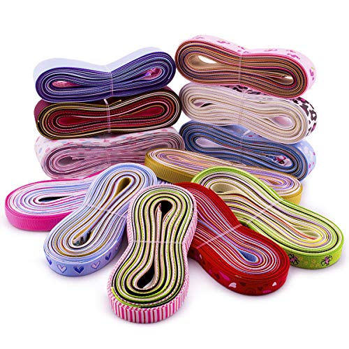 Summer-Ray.com 16 Ounce (450g) Grosgrain Ribbon 10mm 16mm 25mm 38mm 3/8 inch 5/8 inch 1 inch 1-1/2 inch Mixed Colors Plain/Printed DIY Craft Sewing Bow Making - Image 4