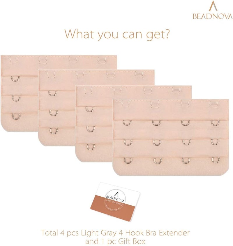 BEADNOVA Bra Extender 4 Hook Bra Back Clips Bra Strap Extender Bra Clasp (4pcs) - Image 2