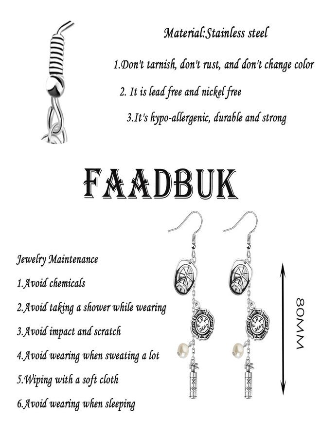FAADBUK أقراط متدلية لرجال الإطفاء من FAADBUK، هدية تقدير لرجال الإطفاء (أقراط رجال الإطفاء) - Image 2