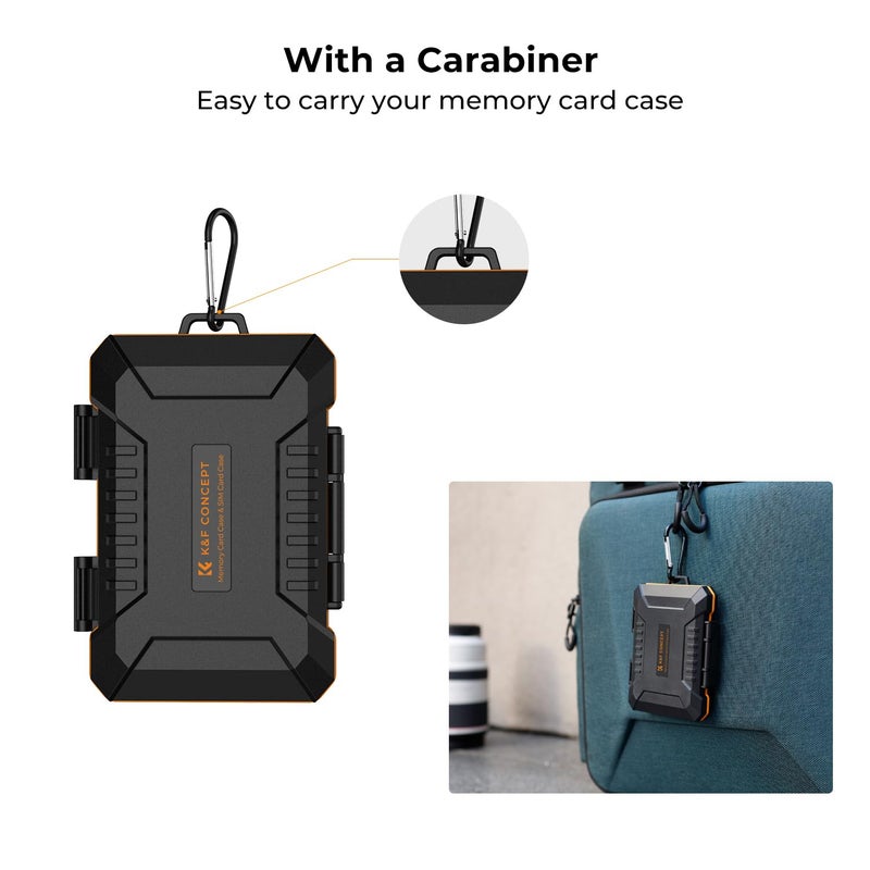 K&F Concept حافظة بطاقة الذاكرة K&F CONCEPT بسعة 29 فتحة، حافظة لحفظ بطاقات SD و CF و CFexpress و Micro SD و Nano SIM و Micro SIM - Image 5