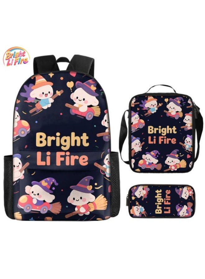 واضح من النار مجموعة من ثلاث قطع من حقائب الرسوم المتحركة، تتعامل بسهولة مع المناسبات المختلفة (الطلاب والأطفال ونزهات الأصدقاء وتسلق الجبال والدراسة وما إلى ذلك) | حقيبة ظهر + حقيبة محمولة باليد + حقيبة قرطاسية | هدايا الموسم المدرسي / العطلات - 118 - Image 1