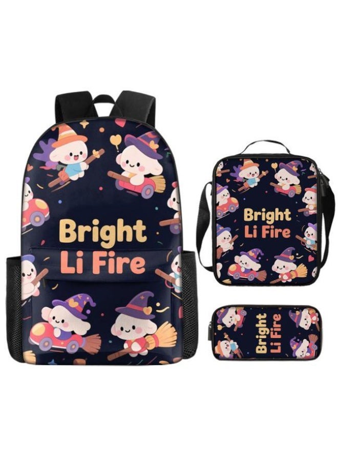 واضح من النار مجموعة من ثلاث قطع من حقائب الرسوم المتحركة، تتعامل بسهولة مع المناسبات المختلفة (الطلاب والأطفال ونزهات الأصدقاء وتسلق الجبال والدراسة وما إلى ذلك) | حقيبة ظهر + حقيبة محمولة باليد + حقيبة قرطاسية | هدايا الموسم المدرسي / العطلات - 118 - Image 2
