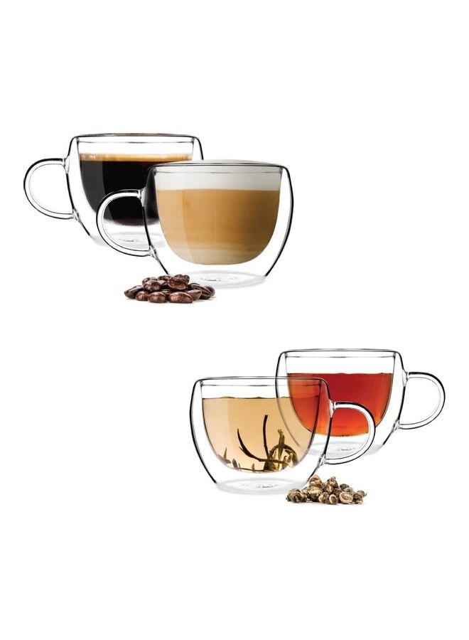 NIBEMINENT Set of 4 Double Wall Glasses With Handle multicolour 230mm - Image 4