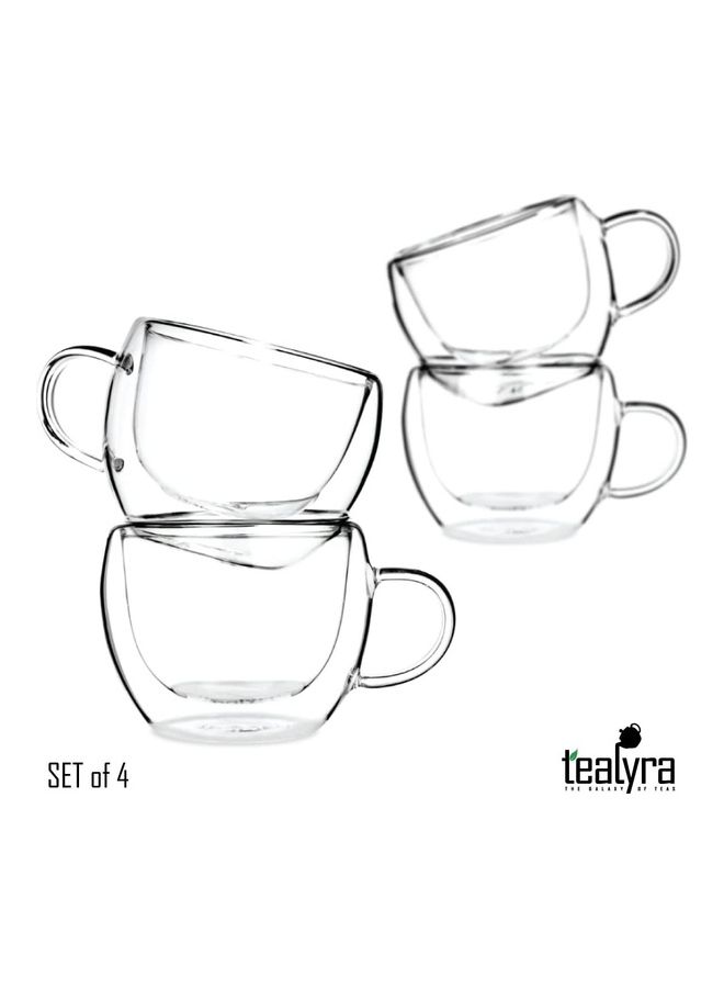 NIBEMINENT Set of 4 Double Wall Glasses With Handle multicolour 230mm - Image 3