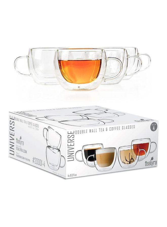 NIBEMINENT Set of 4 Double Wall Glasses With Handle multicolour 230mm - Image 2