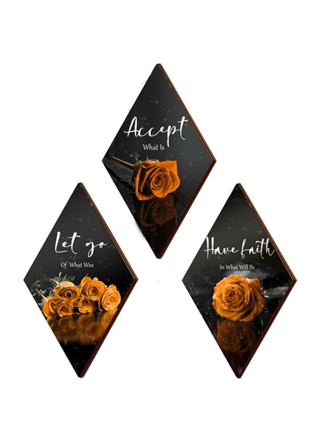 ZINYAZHE 3 Pcs Orange Rose Bathroom Wall Decor - Image 1