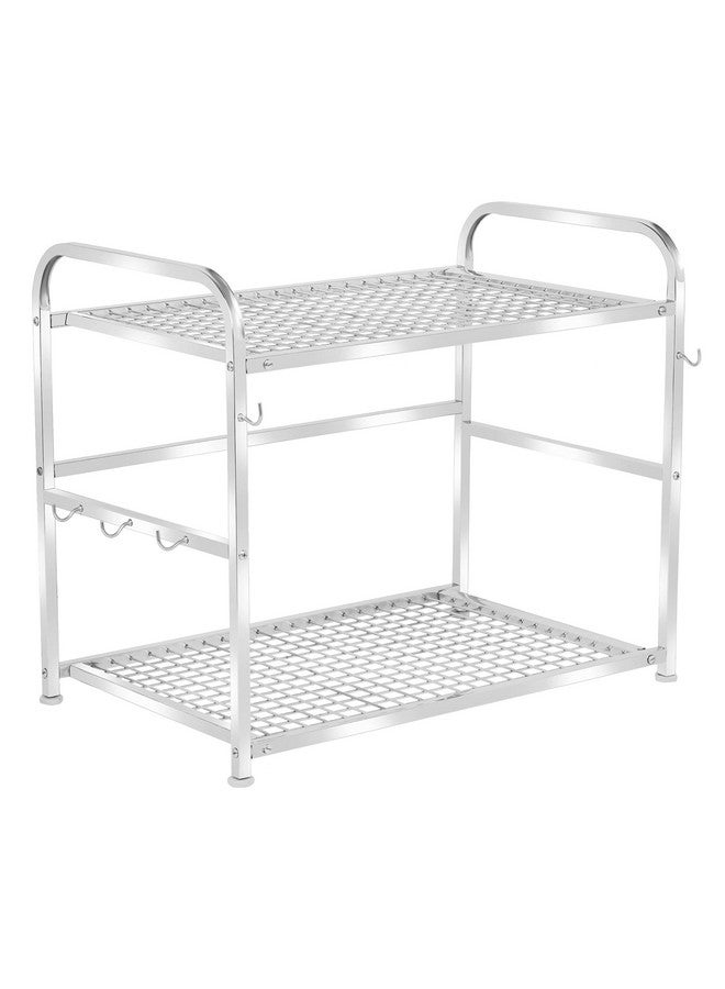 Homify Stainless Steel 2 Shelf Microwave Or Oven Stand | Multipurpose Counter Top Standing 2 Tier Kitchen Rack | Kitchen Organizer - Image 4