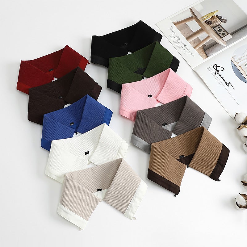cotton-padded jacket collar protective cover cotton-padded jacket anti-dirty collar cover removable cotton-padded jacket collar anti-dirty artifact knitted fake collar - Image 1