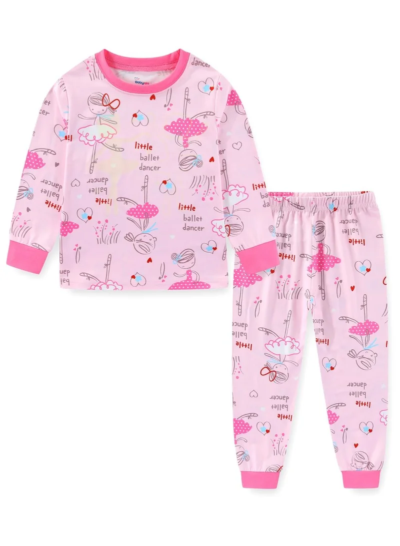 بيبي كلو Glow Ballet Dancer Girls Cotton Pajama Night Set