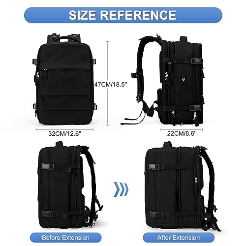 coofay Casual Backpack Traveling Backpack, A-black, Expandable, Modern - Image 2
