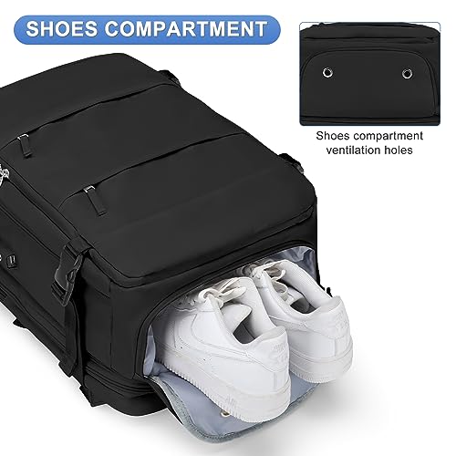coofay Casual Backpack Traveling Backpack, A-black, Expandable, Modern - Image 5