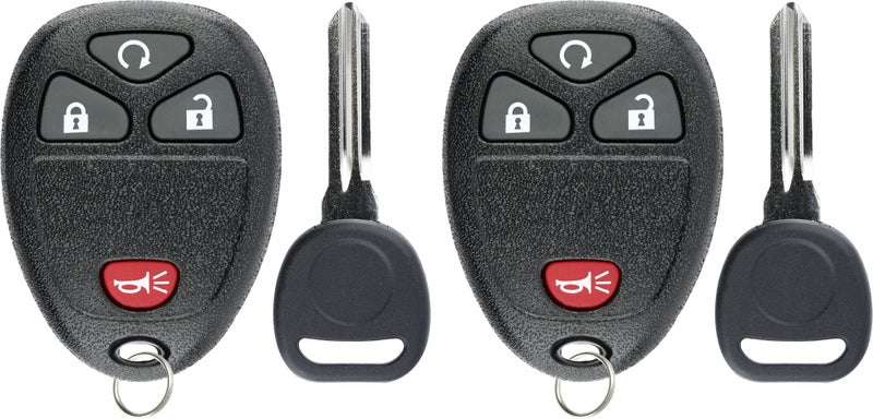 KeylessOption Keyless Entry Remote Control Car Key Fob Replacement for 15913421 with Key (Pack of 2) - Image 4