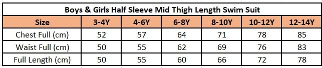 KiddoPanti Boys & Girls Half Sleeve Mid Thigh Length Swim Suit, Black & Lt Brown, 3-4Y - Image 4