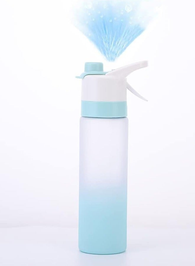 joyzzz Mist Spray Water Bottle, 650ml Sports Water Bottle Reusable Fitness Water Jug Multifunctional Spray Water Cup with Mist Hydration (Blue) - Image 1