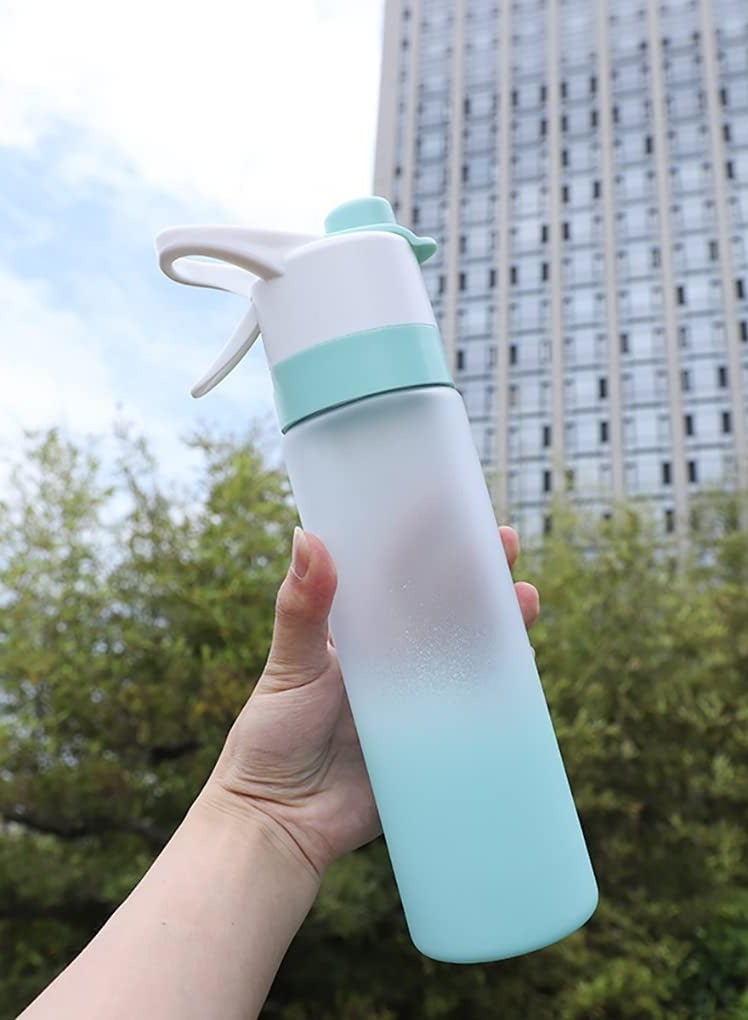 joyzzz Mist Spray Water Bottle, 650ml Sports Water Bottle Reusable Fitness Water Jug Multifunctional Spray Water Cup with Mist Hydration (Blue) - Image 2