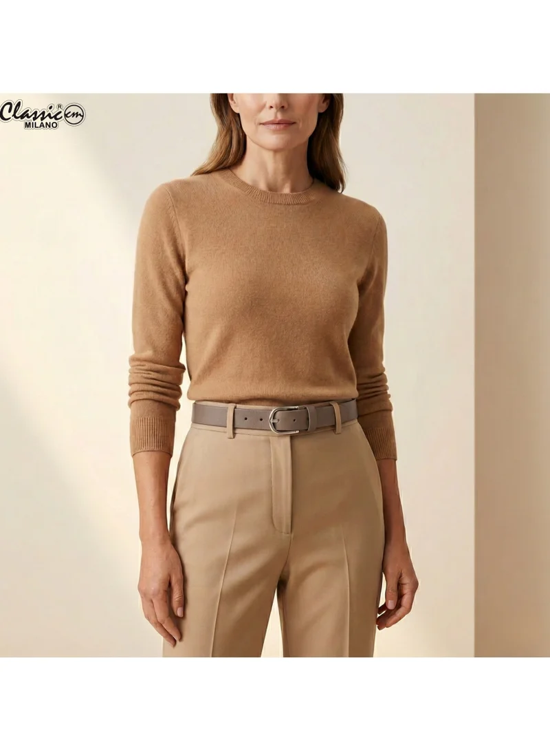 Classic Milano Dusky Brown (SGPU22) Classic Milano Women's Belt with Gift Box; Faux Leather Ladies Belt for Dresses, Jeans & Gowns; Stylish Womens Belt; Adjustable Girls Belt; Belt for Women | Full Length: 110 CM (Free Size - Fits up to the waist of 40 Inches / 100 CM) for Women | Best Price UAE