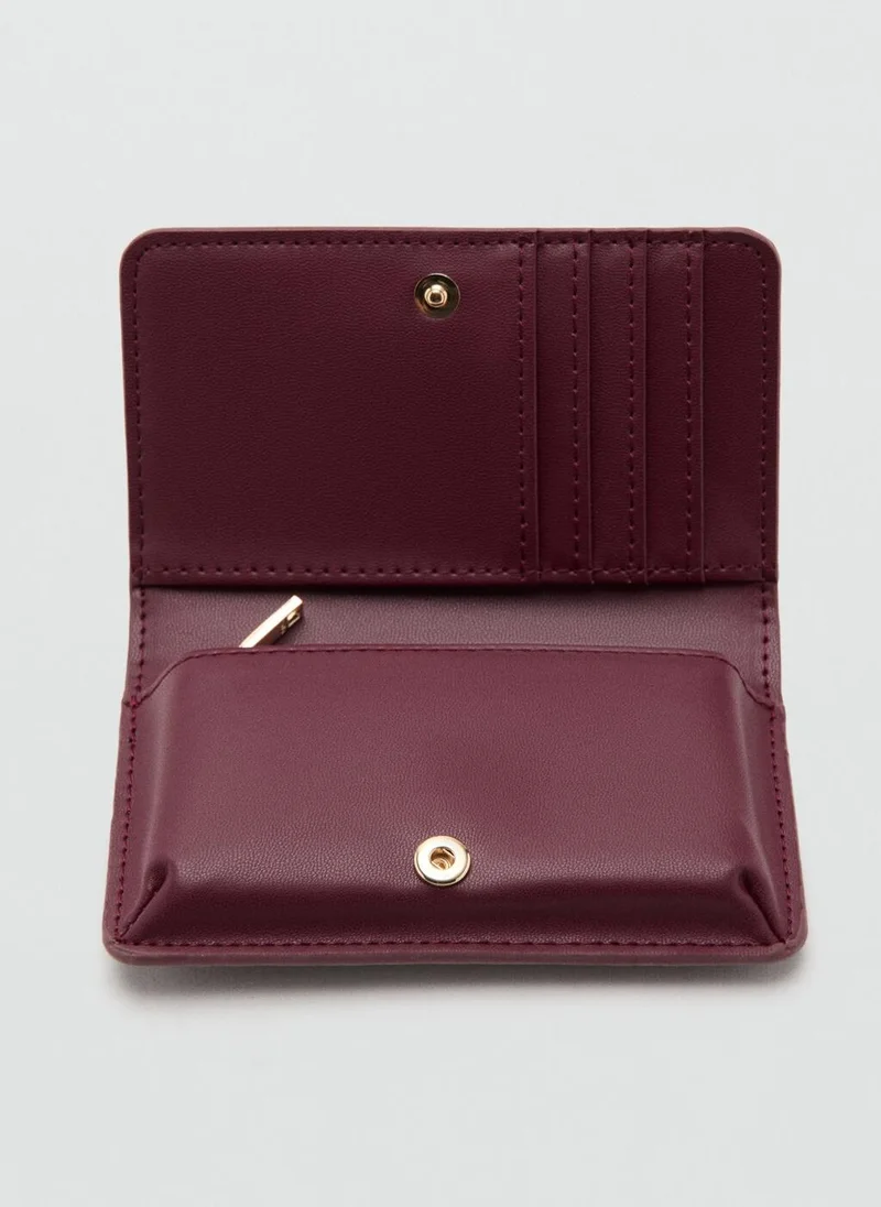 MANGO  Small Shiny Croc-Effect Wallet for Women | Best Price UAE