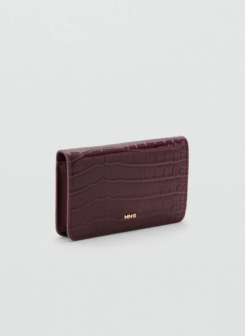 MANGO Small Shiny Croc-Effect Wallet