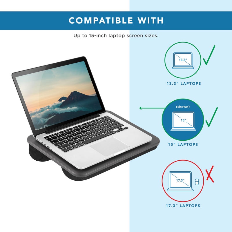 LAPGEAR Compact Lap Desk - Charcoal - Fits up to 15 Inch Laptops - Style No. 43105 - Image 3