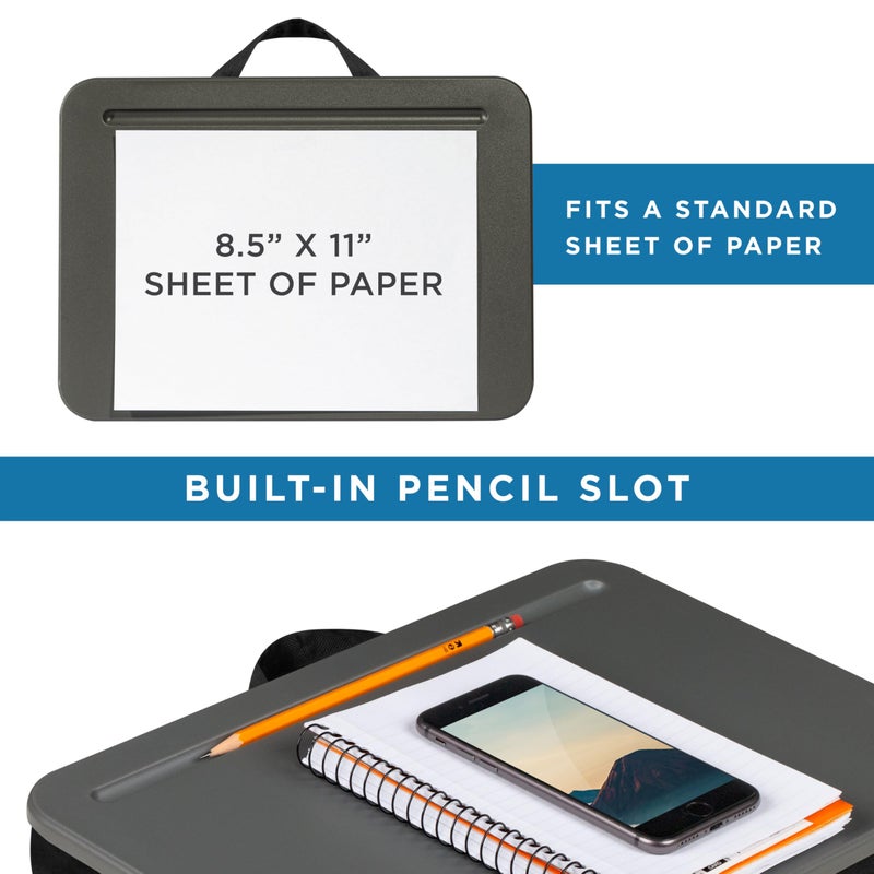 LAPGEAR Compact Lap Desk - Charcoal - Fits up to 15 Inch Laptops - Style No. 43105 - Image 4