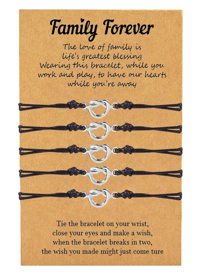 YANCHUN Family Bracelets for 2/3/4/5/6 Knot Matching Bracelet for Family Dad Mom Brother Sister Daughter Son Bracelet for Women Men Gifts for Friends Stocking Stuff for Christmas - Image 1