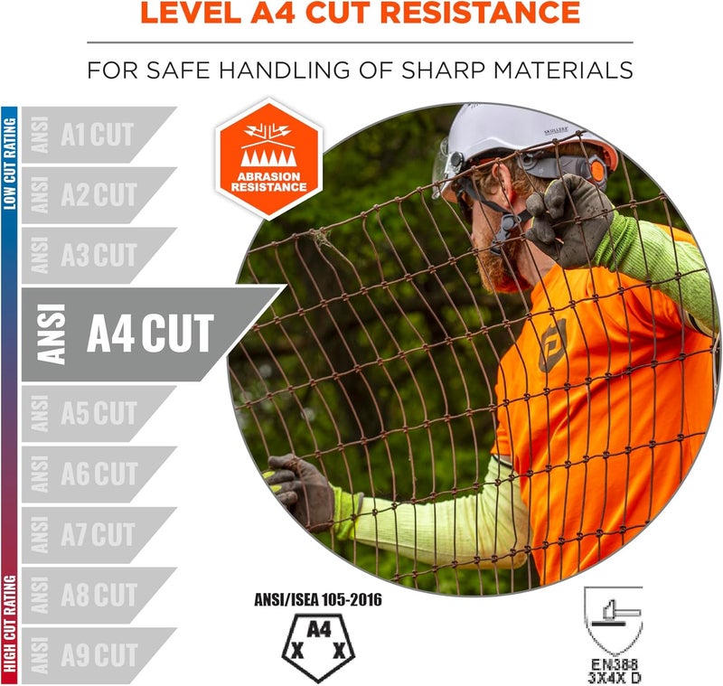 Ergodyne ProFlex 7941 Cut Resistant Protective Arm Sleeve Cut Level A4 Pair Lime 22 Inch - Image 2