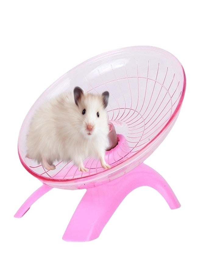 SHENIAFC Silent Running Wheel for Small Animals, 7 Inch Flying Saucer Design, Exercise Wheel for Hamsters, Guinea Pigs, Hedgehogs (Pink) - Image 2